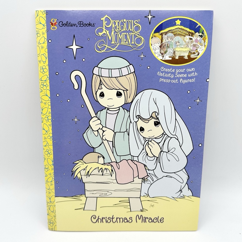 Unpunched New Golden Book 2000 Precious Moments Christmas Miracle Nativity Book